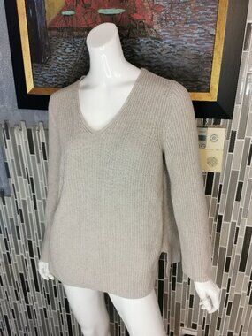 J.Jill Sz M Oversize Womans V neck Wool Blend Pullover Sweater Long Sleeve 0363